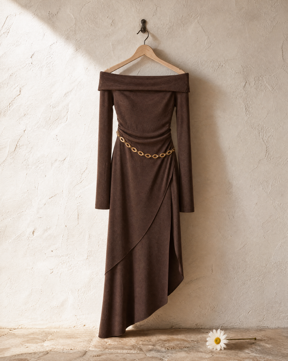 Colección Vestidos y monos - vestido midi marrón