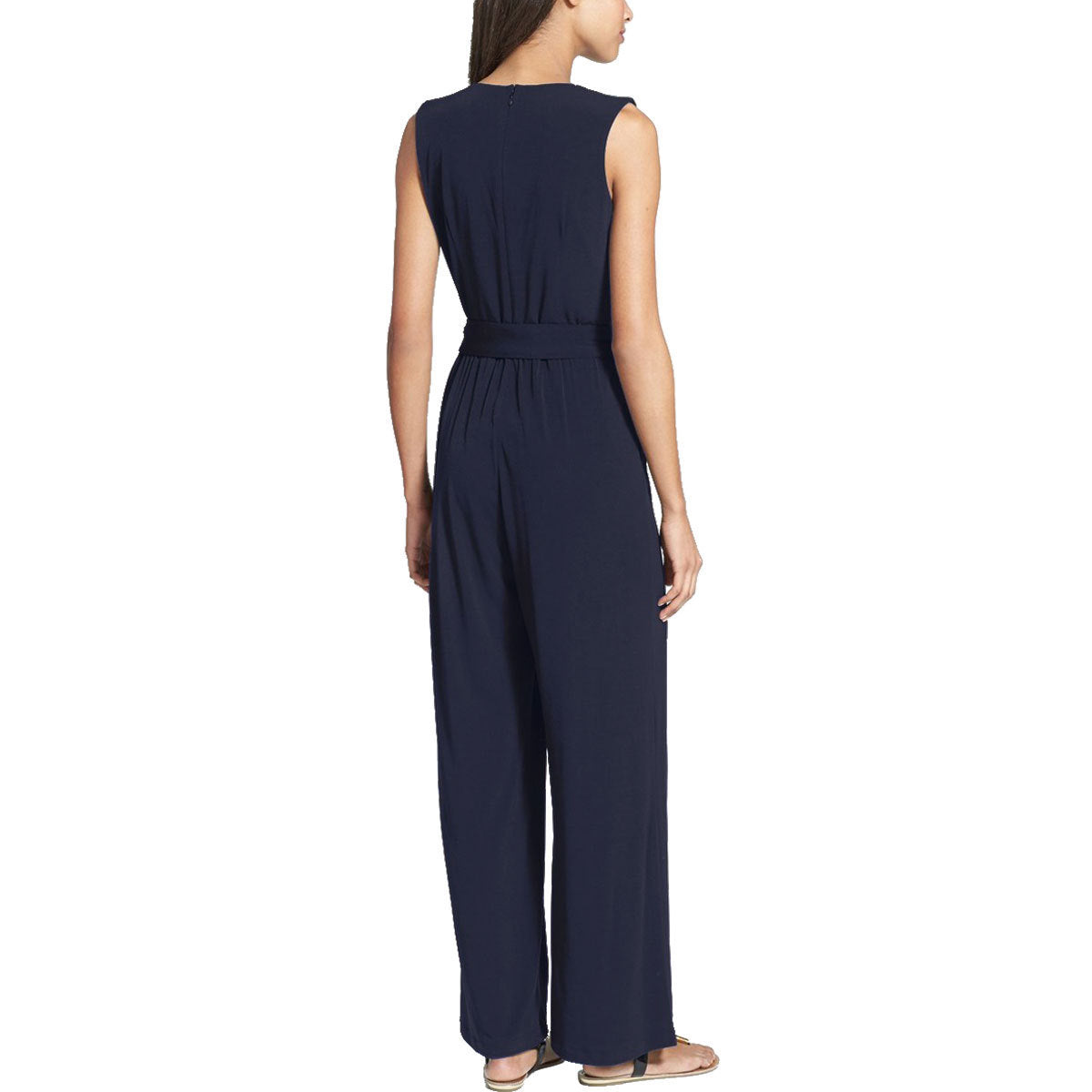 Mono wide leg con escote en pico